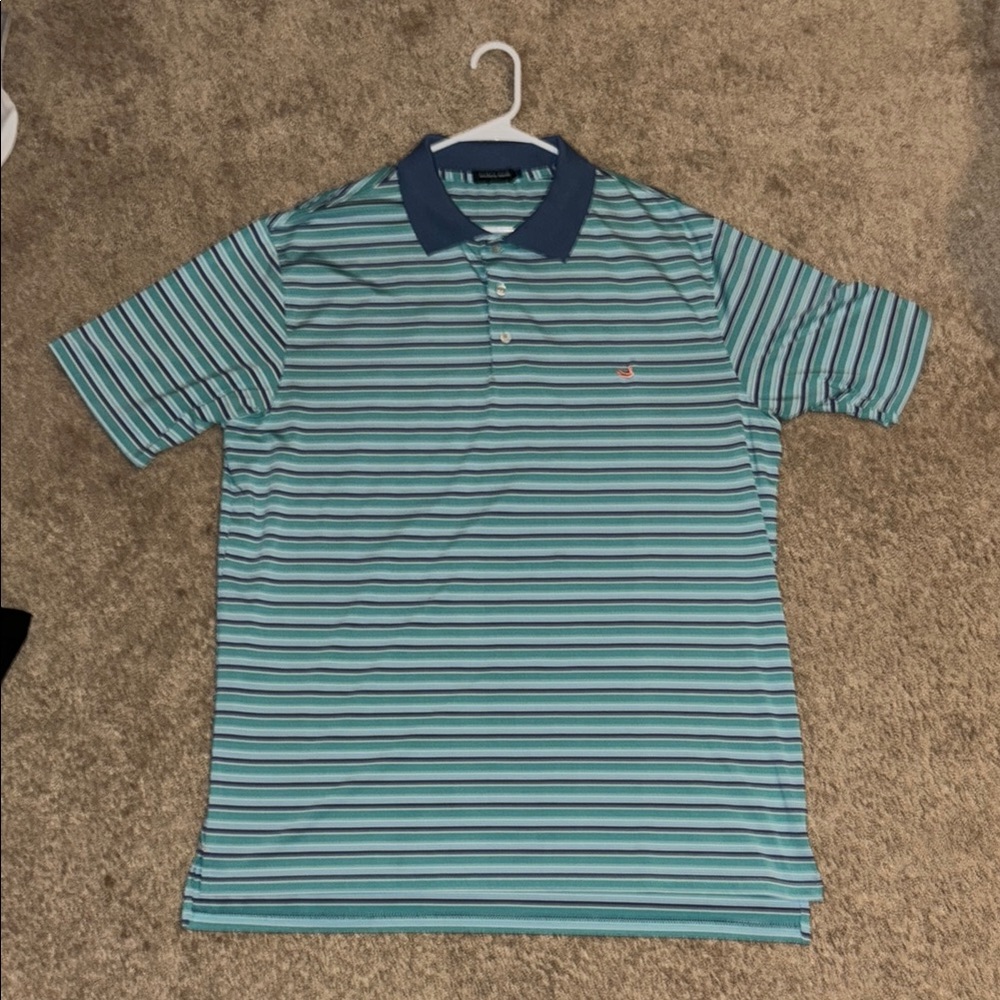 Southern Marsh Blue and Green Polo Shirt Classic Stripes